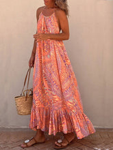 Golden Times Ethnic Print Graceful A-line Vacation Maxi Dress InsStreet