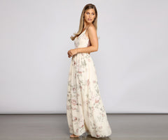 Floral Romance Stylish Chiffon Maxi Dress InsStreet
