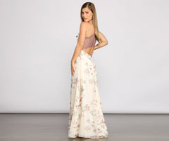 Floral Romance Stylish Chiffon Maxi Dress InsStreet