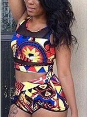 Floral Print High Waist Bikini Ins Street