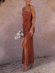 Slit Elegant Suspender Dress InsStreet