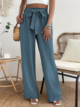 Paperbag Waist Belted Wide Leg Pants InsStreet
