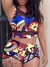 Floral Print High Waist Bikini Ins Street