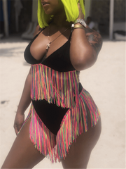 Multicolor Fringe Bikini Ins Street