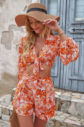 with Arm Set Top Shorts Cropped Long and Print InsStreet