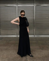 Ruffles Backless Maxi Dress InsStreet