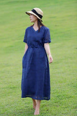 Ramie Dress in Blue InsStreet