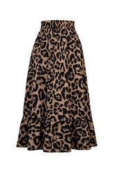Leopard Print Pleated High Waist Skirt InsStreet