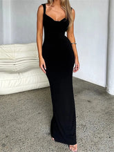 Elegant Women Bow Patchwork Sleeveless V-neck Low Cut Backless Solid Cocktail Party Formal Vestidos InsStreet