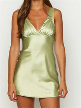 Sexy Tank Sleeveless V Neck Ruched Slim Fit Mini Dress InsStreet