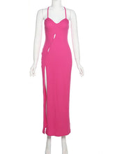 Sleeveless Strap Low Cut Sexy Women New Hollow Out Side Split Summer Beach Female Vestidos InsStreet