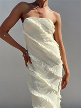 Strapless Off Shoulder Tube Elegant Women Ruffles Summer Party Bodycon Solid Female Vestidos InsStreet