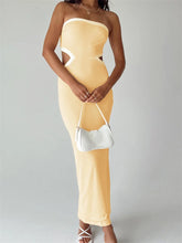 Strapless Off Shoulder Tube for Women Party Streetwear Waist Hollow Out Back Split Female Vestidos InsStreet