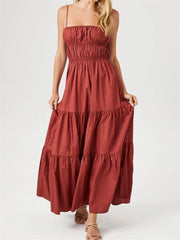 Vintage Sleeveless Strap Ruched Sling Women Low Cut Square Neck Solid Slim Party Club Vestidos InsStreet