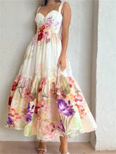 Vintage Women High Waist Sleeveless Strap Lace Push Up Flower Print Summer Beach Female Vestido InsStreet