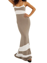 Women Sleeveless Contrast Color Patchwork Spaghetti Strap Skinny Female Club Party Vestido InsStreet