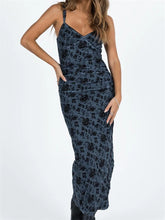 Women Sleeveless Strap Summer Vintage Floral V-neck Party for Cocktail Beach Vestido Streetwear InsStreet