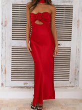 Women Summer Satin Tube Solid Color Strapless Off Shoulder Slim 3D Flower Vestidos with Scarf InsStreet