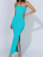 Women Tube Strapless Off Shoulder Cutout Solid Color/Striped Print Knitted Summer Beach Vestido InsStreet