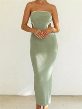 Women Waist Hollow Out Tube Strapless Off Shoulder Contrast Color Ribbed Summer Party Clubwear InsStreet