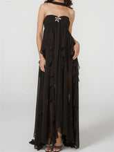 Women Y2K Tube Sexy Strapless Off Shoulder Ruffle Tassel Evening Party Halter Backless Vestidos InsStreet