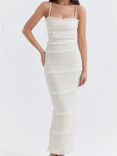 Y2K Ruched Sleeveless Strap Sling for Women Ruffles Square Neck Low Cut Back Split Female Vestidos InsStreet