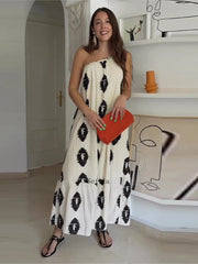 Flower Print Collar Party Vestidos Maxi Dress InsStreet