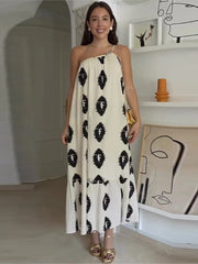 Flower Print Collar Party Vestidos Maxi Dress InsStreet