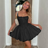 Cottagecore Grunge Lace Corset Mini Dress InsStreet