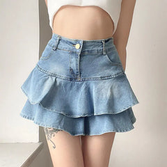 Summer Waist Slim Cute Sexy Mini Ruffle Skirt InsStreet