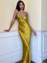 Satin Backless Club Party Vestido Maxi Dress InsStreet