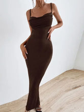 Sexy Draped Sleeveless Spaghetti Strap Midi Dress InsStreet