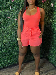 Solid Tank Top & Shorts Set Ins Street