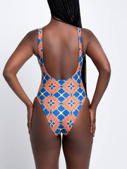 Printed One-Piece Swimsuit with Cover Ins Street