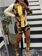 Printed Shirt & Shorts Set Ins Street