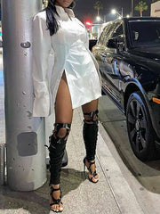 Slit Shirt Dress Ins Street