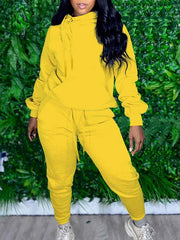 Solid Side-Drawstring Hoodie & Jogger Pants Set Ins Street