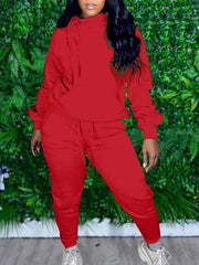Solid Side-Drawstring Hoodie & Jogger Pants Set Ins Street