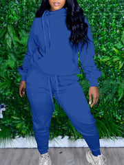 Solid Side-Drawstring Hoodie & Jogger Pants Set Ins Street