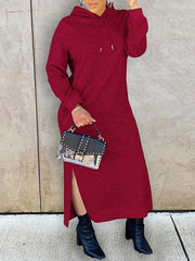 Slit Hoodie Dress Ins Street