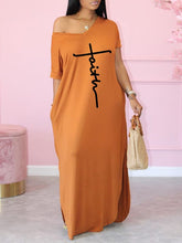 Logo V-Neck Slit Dress Ins Street