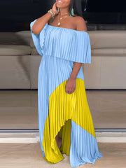 Flounce Pleated Dress Ins Street