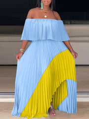 Flounce Pleated Dress Ins Street