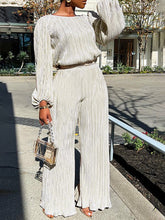 Solid Ribbed Top & Pants Set Ins Street