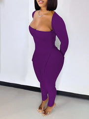 Slit Ribbed Top & Pants Set--Clearance Ins Street