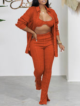 Knit Shirt Three-Piece Set Ins Street