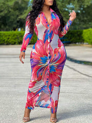 Floral Shirt Dress Ins Street