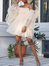 Frilled Off-Shoulder Tent Dress Ins Street