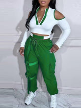 Cold-Shoulder Zip-Front Top & Jogger Pants Set--Clearance Ins Street