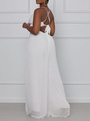 Chiffon Wide-Leg Jumpsuit Ins Street